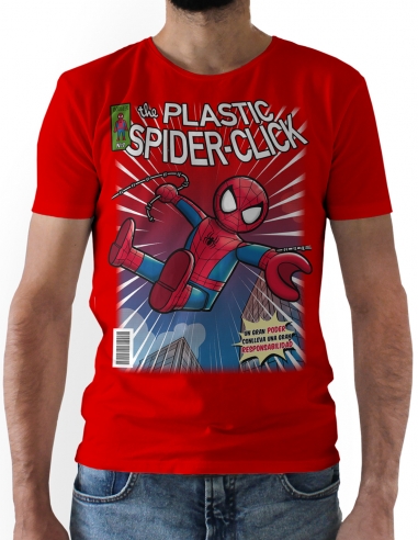The Plastic Spider-Click
 Color-Rojo Modelo-Chico Talla Camiseta Hombre-L